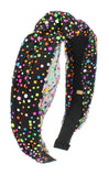 Bari Lynn Tulle Jeweled Neon Knot Headband - Black