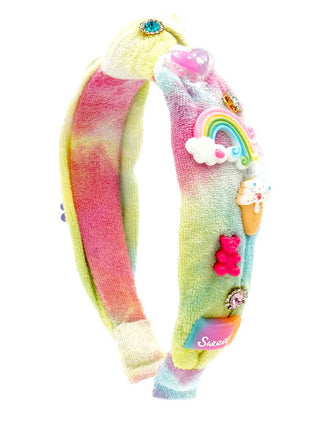 Bari Lynn Jewels & Charms Tie Dye Terry Knot Headband