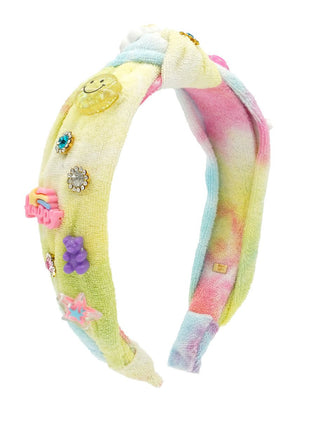 Bari Lynn Jewels & Charms Tie Dye Terry Knot Headband