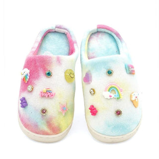 Bari Lynn Tie Dye Charm & Jeweled Slippers