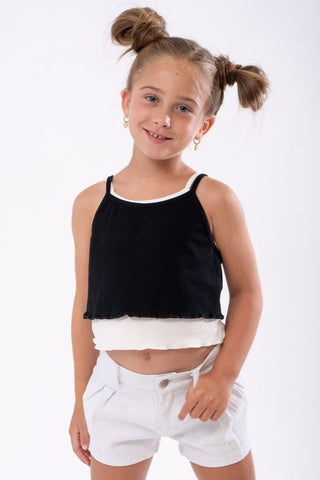 Tweenstyle, Tweenstyle by Stoopher Denim Pleat Front Short - White - Basically Bows & Bowties