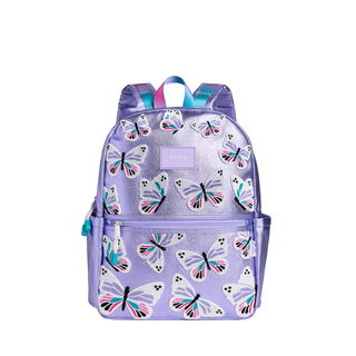 State Bags Kane Backpack - 3D Butterfly Purple backpack with butterfly pattern on a white background