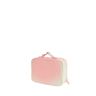 State Bags Rodgers Lunch Box - Tie Dye Patchwork Pink and white rectangular case on a white background