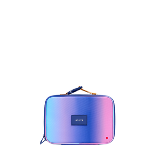 State Bags Rodgers Lunch Box - Blue / Pink Gradient Gradient blue to pink case with 'STATE' logo on a white background