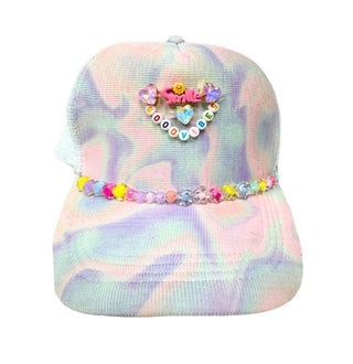 Bari Lynn Good Vibes Charm Tie Dye Trucker Hat