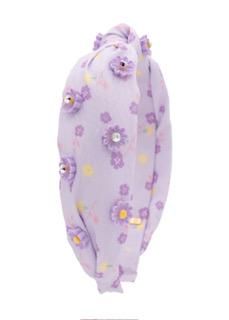 Bari Lynn Daisy Charm Print Knot Headband - Lavender
Purple fabric with floral patterns on a white background