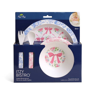 Itzy Ritzy Itzy Bistro™ Dining Set - Ribbons & Roses
Itzy Bistro children's dinnerware set packaging with floral and bow designs.