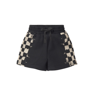 Little Bipsy Check Stripe Sweatshort - Black
