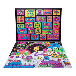 Nee Doh Squishmas 2025 Advent Calendar
Colorful children's play mat with various designs and text on a white background