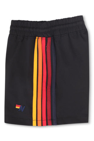 Aviator Nation 5 Stripe Kids Flex Board Short - Black
Black shorts with colorful stripes on a white background
