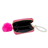 Zomi Gems Sparkle Pearl Strap Wallet - Hot Pink