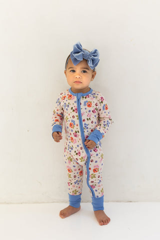 In My Jammers Zipper Romper - Clara Floral