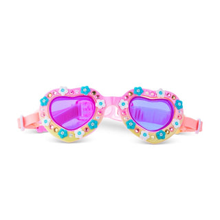 Bling2o Daisies At Dawn Heart Swim Goggles
Colorful heart-shaped swim goggles with decorative frame on a white background