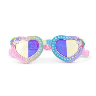 Bling2o  Uniglow Unicorn Heart Swim Goggles
Colorful heart-shaped sunglasses with decorative frame on a white background
