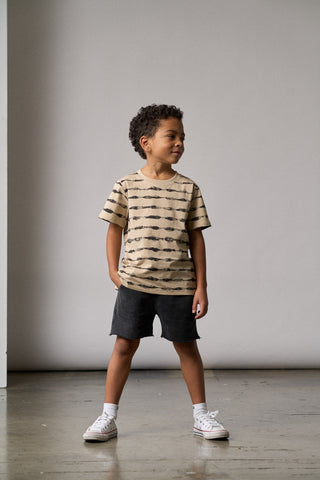 Little Bipsy Acid Wash Raw Edge Harem Short - Black
