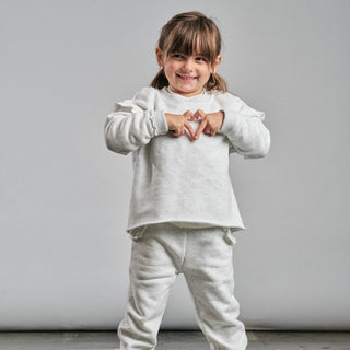 Little Bipsy Ruffle Crewneck - Grey
