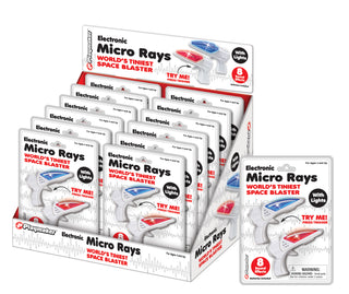 Playmaker World's Tiniest Micro Blaster toy from Master Toys, compact game blaster with colorful design and small size.