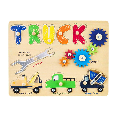 Mud Pie Truck Busy Board Wood Puzzle, Mud Pie, Busy Board, cf-type-toys, cf-vendor-mud-pie, Mud Pie, Mud Pie Puzzle, Mud Pie Toys, Puzzle, Puzzles, Toy, Toys, Truck, Trucks, Wood Puzzle, Wood