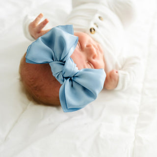 Baby Bling Satin FAB Headband - French Blue