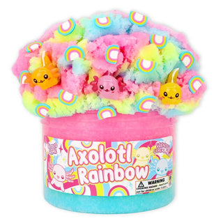 Dope Slimes, Dope Slimes Axolotl Rainbow - Cloud Textured Slime - Basically Bows & Bowties