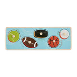 Mud Pie Sports Touch & Feel Knob Wooden Puzzle Blue