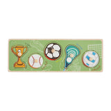 Mud Pie Sports Touch & Feel Knob Wooden Puzzle Green