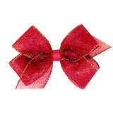 Wee Ones Medium Glimmer Shimmer Hair Bow on Clippie - Red