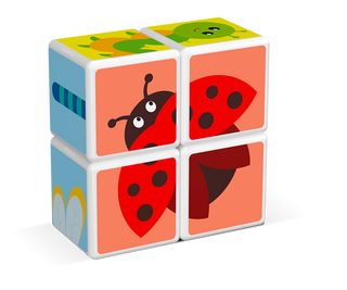 Geomag Magicube Insect Friends
Colorful children's puzzle cube with animal illustrations on a white background