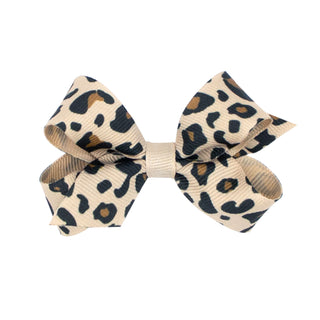 Oat Leopard Print Hair Bow on Clippie, Wee Ones, Alligator Clip, Alligator Clip Hair Bow, Animal Print, cf-size-king, cf-size-medium, cf-type-hair-bow, cf-vendor-wee-ones, Clippie, Clippie Ha