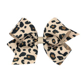 Oat Leopard Print Hair Bow on Clippie, Wee Ones, Alligator Clip, Alligator Clip Hair Bow, Animal Print, cf-size-king, cf-size-medium, cf-type-hair-bow, cf-vendor-wee-ones, Clippie, Clippie Ha