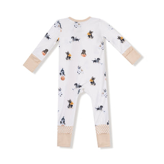 Angel Dear 2 Way Zipper Romper - Sporty Puppies
Baby onesie with dog pattern on a white background