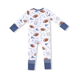 Angel Dear 2 Way Zipper Romper - Touchdown Time Navy