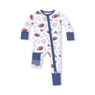 Angel Dear 2 Way Zipper Romper - Touchdown Time Navy
