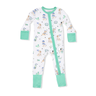 Angel Dear 2 Way Zipper Romper - Country Club Dogs Neutral