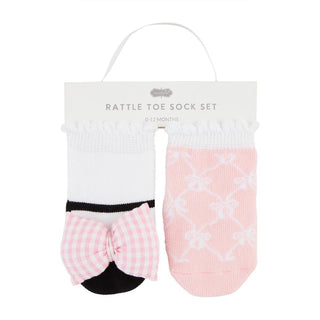 Mud Pie Bow Rattle Toe Sock Set