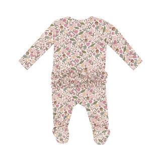 Angel Dear 2 Way Zipper Ruffle Footie - Acorn Floral