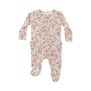 Angel Dear 2 Way Zipper Ruffle Footie - Acorn Floral