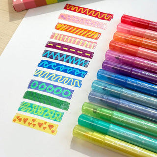 Ooly Switch-Eroo Sparkle Glittery Color Changing Markers - Set of 12