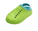 Native Jefferson Cozy Kids Shoes - Snap Green / Maui Blue, Native, Boys Shoes, cf-size-c10, cf-size-c11-no-backstrap, cf-size-c12-no-backstrap, cf-size-c13-no-backstrap, cf-size-c4, cf-size-c