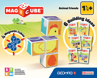 Geomag Magicube Animal Friends
MagiCube toy set with building cubes and instructions on a colorful background