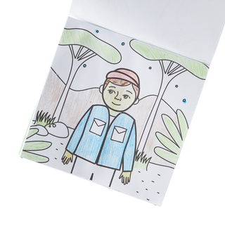 Ooly Carry-Along On Safari coloring book and crayon set with safari animal illustrations