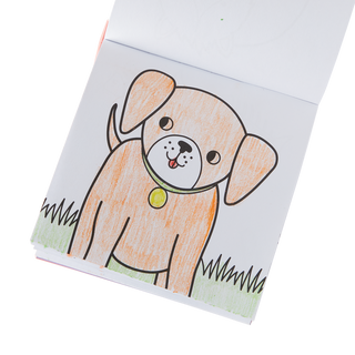Ooly Carry-Along Pet Pals coloring book and crayon set with animal-themed pages and crayons