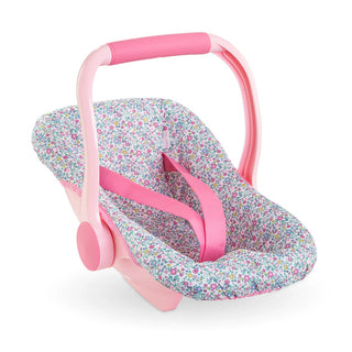 Corolle Floral Baby Doll Carrier - Pink & Blue
Floral-patterned baby seat with pink frame on a white background
