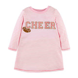 Mud Pie Pink Football Cheer L/S Dress, Mud Pie, Baby, cf-size-large-4t-5t, cf-size-medium-2t-3t, cf-size-small-12-18-months, cf-type-dress, cf-vendor-mud-pie, Cheer, Dress, Football, Football