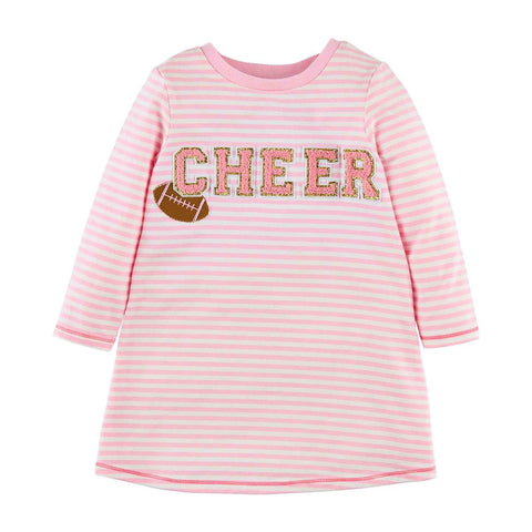 Mud Pie Pink Football Cheer L/S Dress, Mud Pie, Baby, cf-size-large-4t-5t, cf-size-medium-2t-3t, cf-size-small-12-18-months, cf-type-dress, cf-vendor-mud-pie, Cheer, Dress, Football, Football