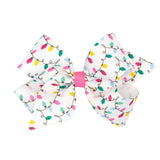 Wee Ones Medium Holiday Lights Printed Grosgrain Hair Bow on Clippie