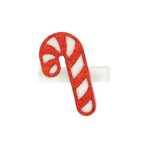 Wee Ones, Layered Glitter Holiday Candy Cane Clippie - Basically Bows & Bowties
