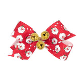 Wee Ones, Mini Holiday Theme with Bells Hair Bow on Clippie - Basically Bows & Bowties