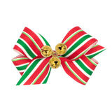 Wee Ones, Mini Holiday Theme with Bells Hair Bow on Clippie - Basically Bows & Bowties