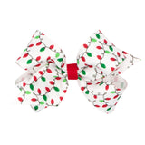 Wee Ones Medium Classic Holiday Lights Printed Grosgrain Hair Bow on Clippie